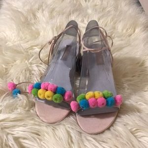 Forever 21 Pom Pom 1.5 inch heels